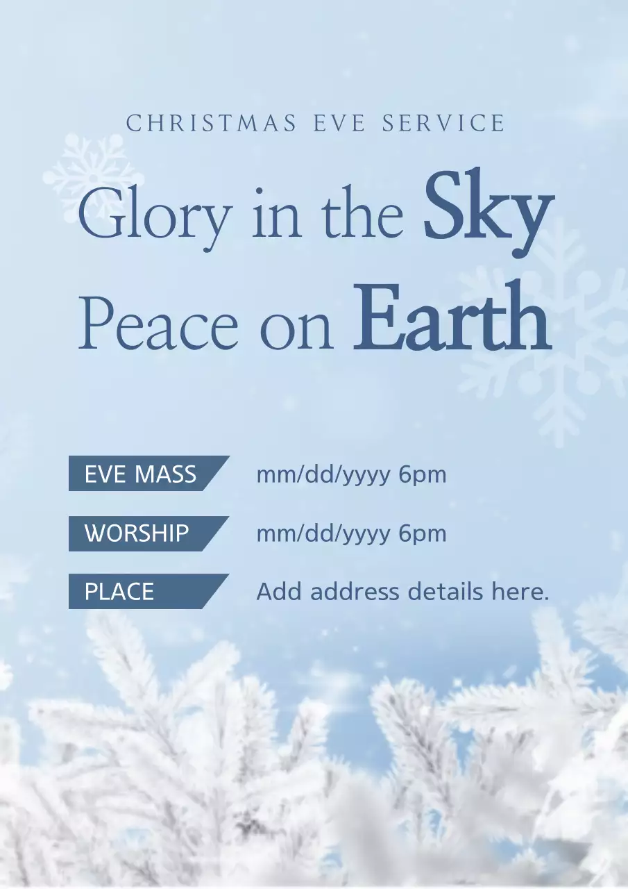 Blue Minimal Christmas Announcement Poster