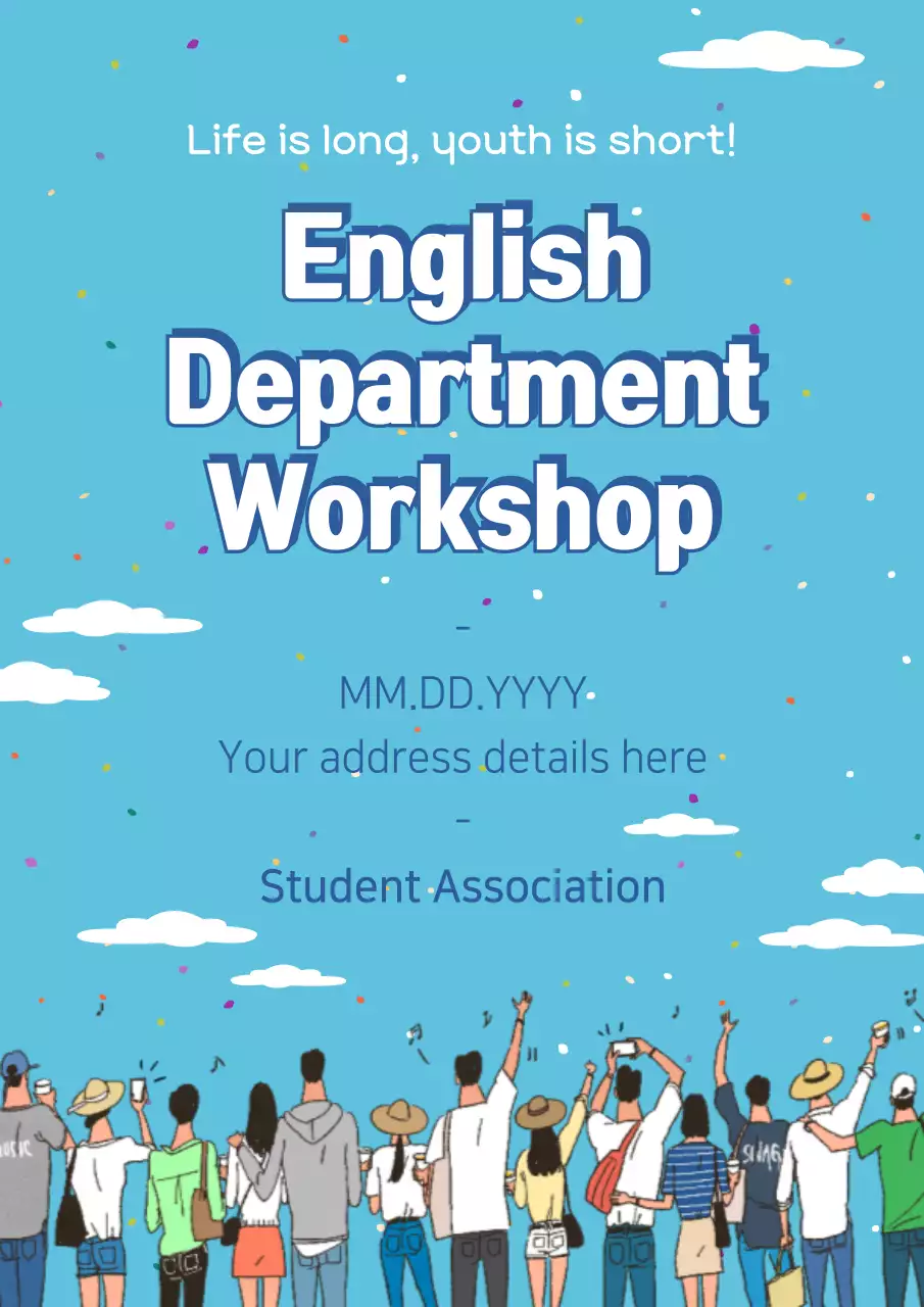 Blue Trendy Workshop Announcement Poster