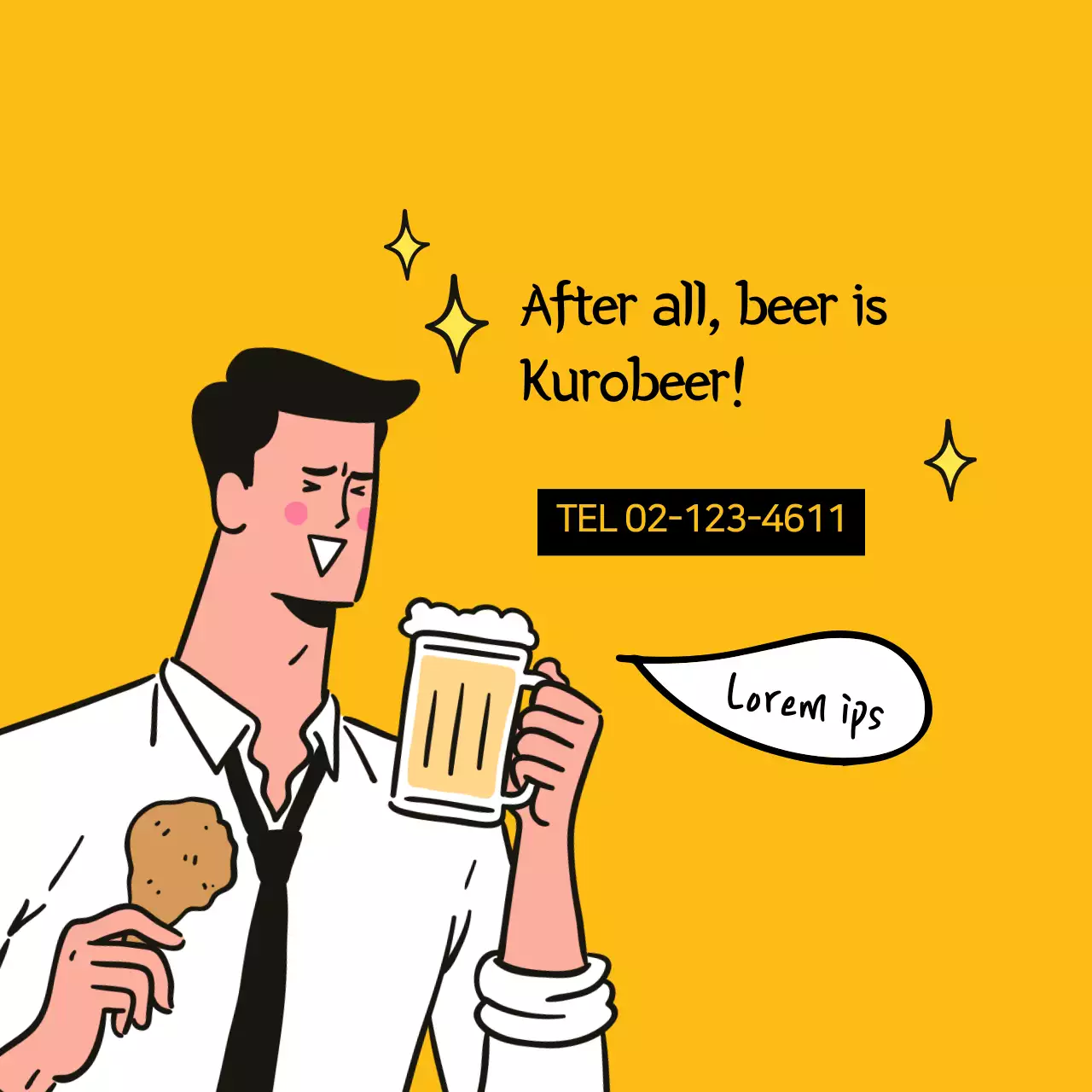 Spanduk Promosi Bir Komik Kuning