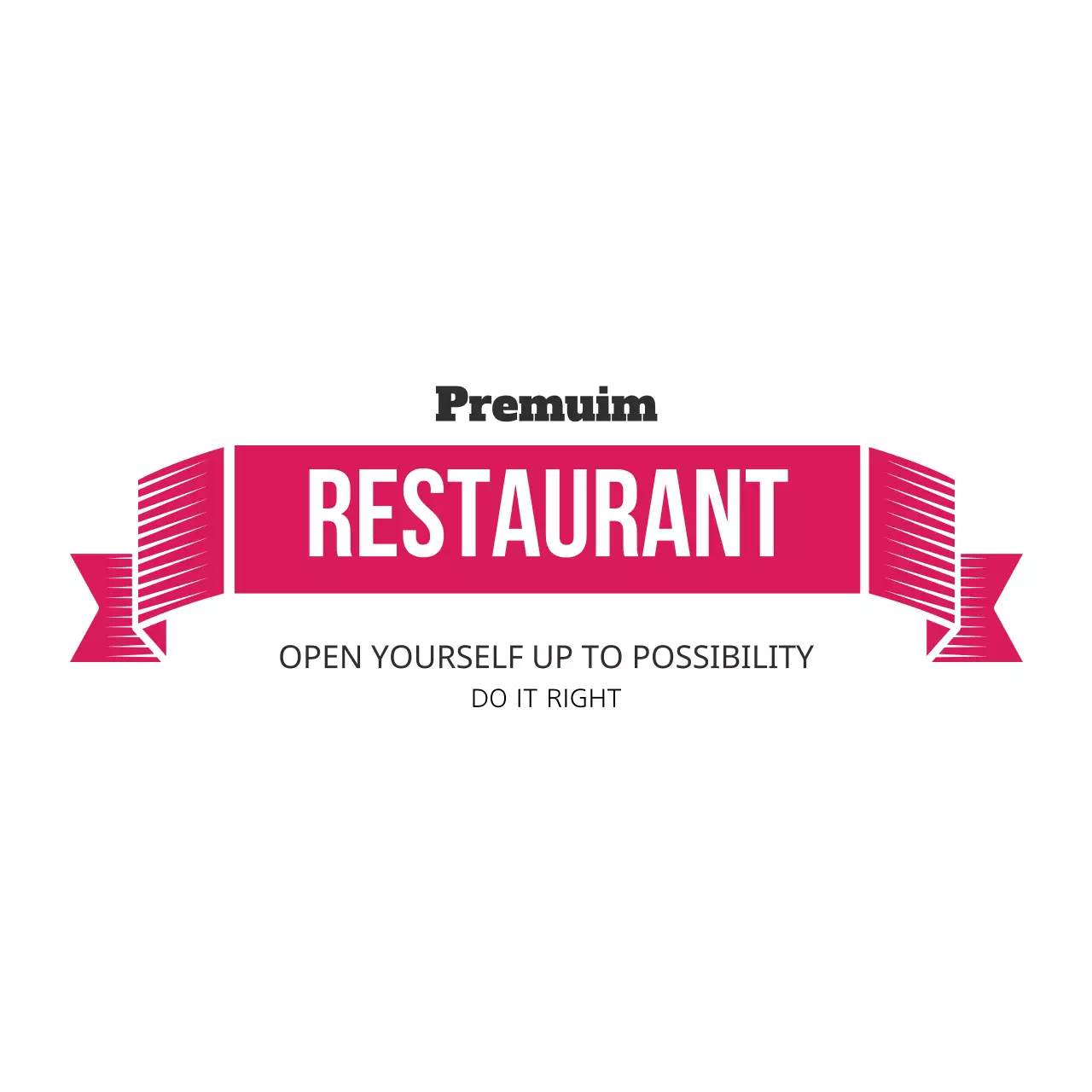 Red Simple Restaurant Promotion Logo