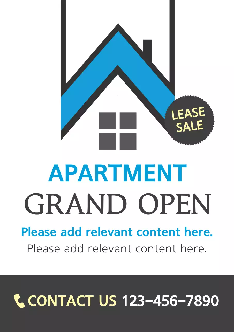 Blue Modern Apartment Sale Promotion Poster
