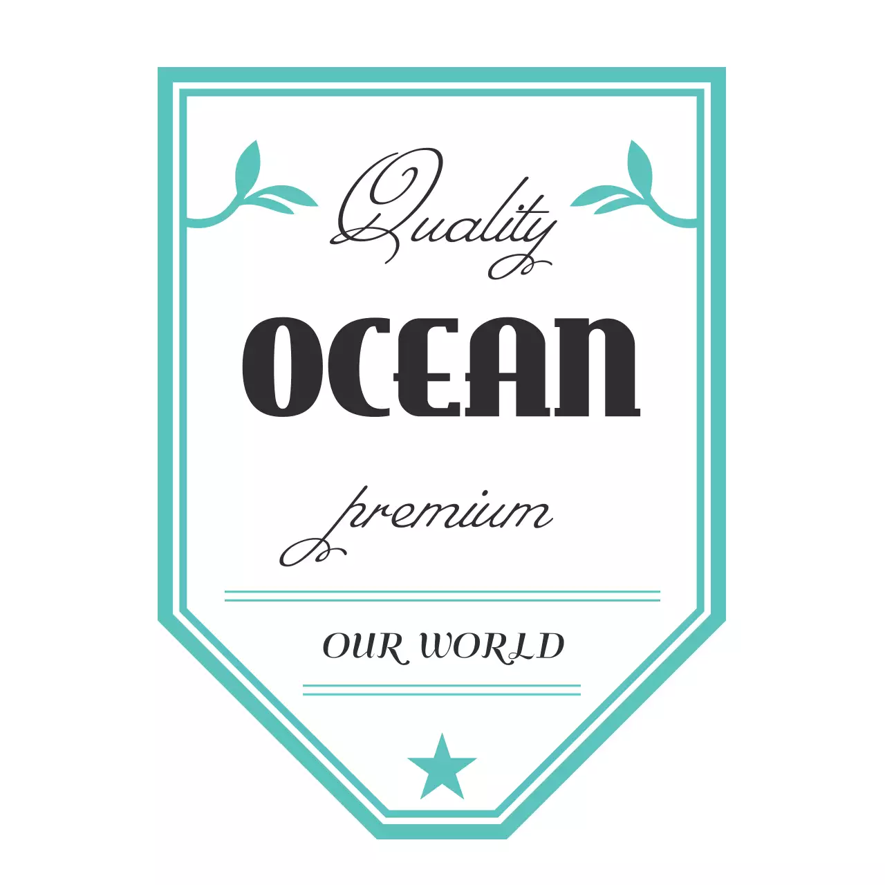 Teal Elegant Label Design Logo