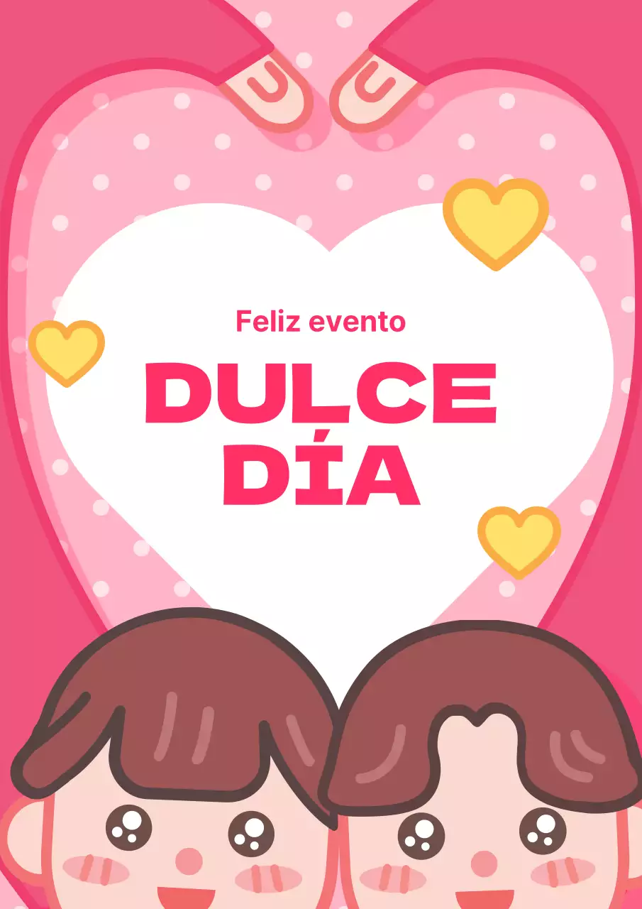 Bonito folleto de San Valentín en rosa y azul claro