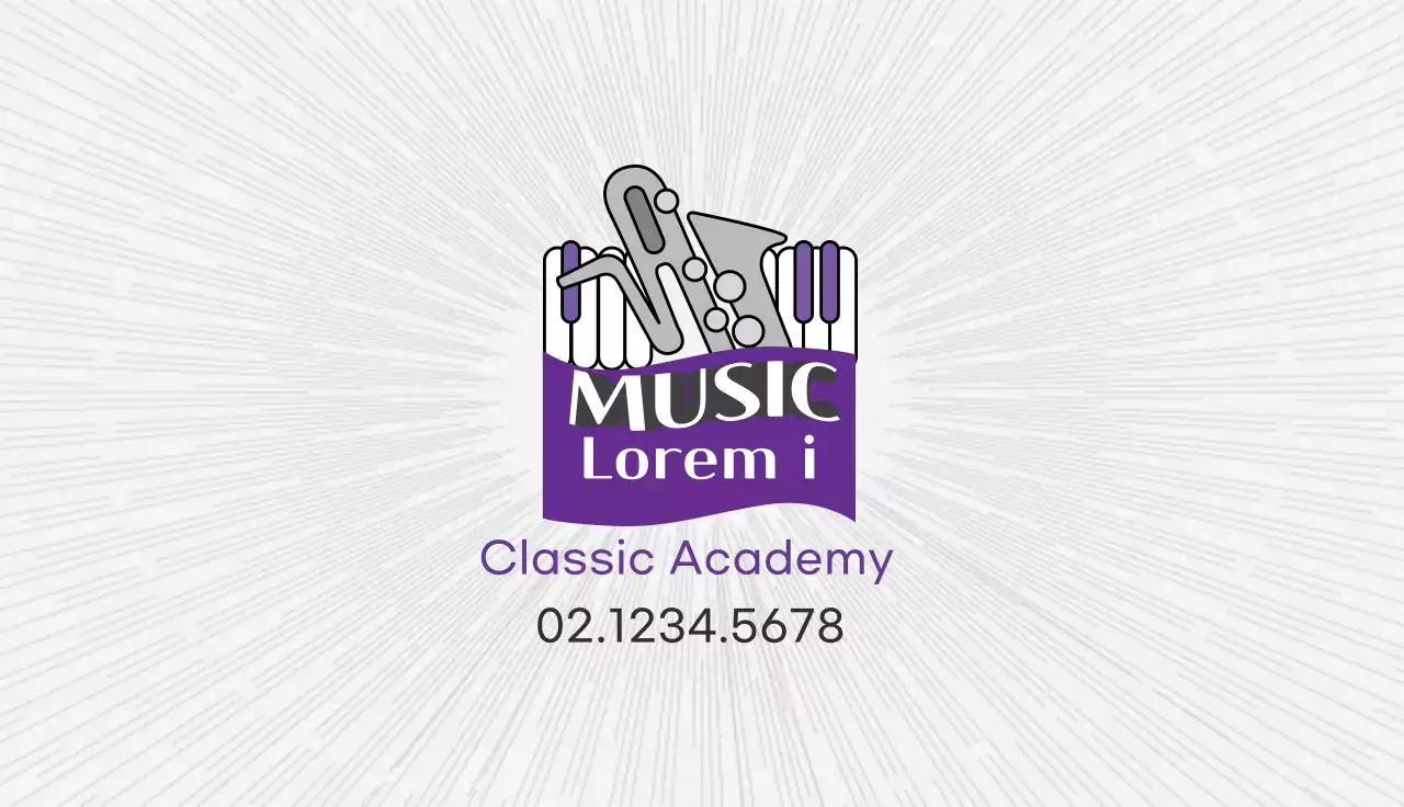 Màu tím minh họa học viện âm nhạc gọn gàng