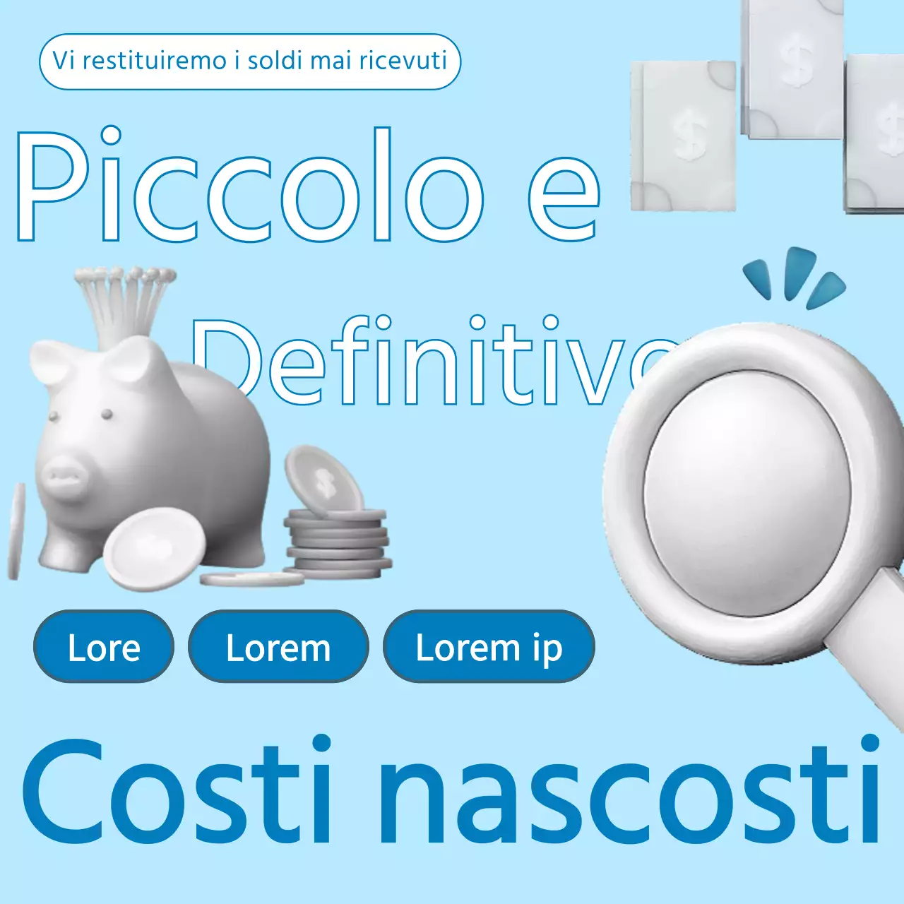 Una pubblicità kitsch, di colore azzurro e blu, per un sistema di ricerca dei sinistri assicurativi online.