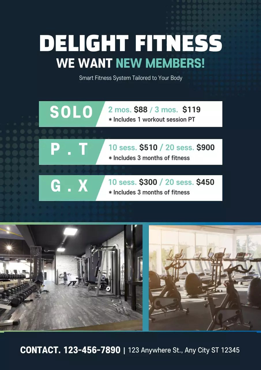 Navy Modern Fitness Promotion Poster