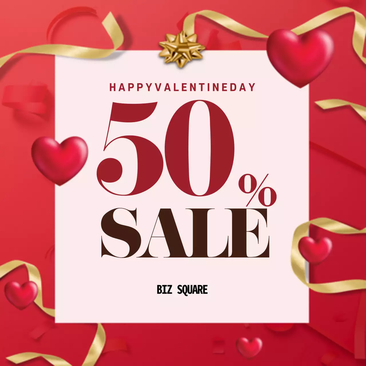 Banner promocional vermelho moderno para o Dia dos Namorados