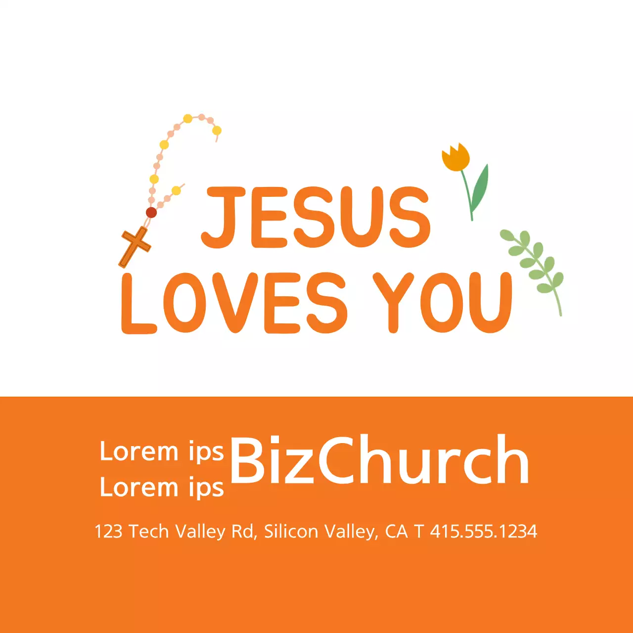 Gereja ilustrasi sederhana berwarna oranye