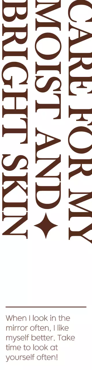 Gaya tata letak teks emosional yang berhubungan dengan kecantikan berwarna coklat dan putih untuk promosi dan promosi toko kecantikan