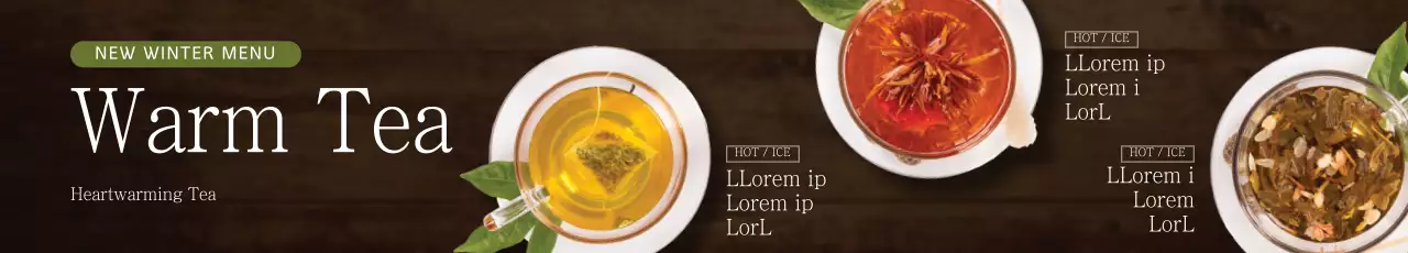 Banner de menu de chá rústico marrom