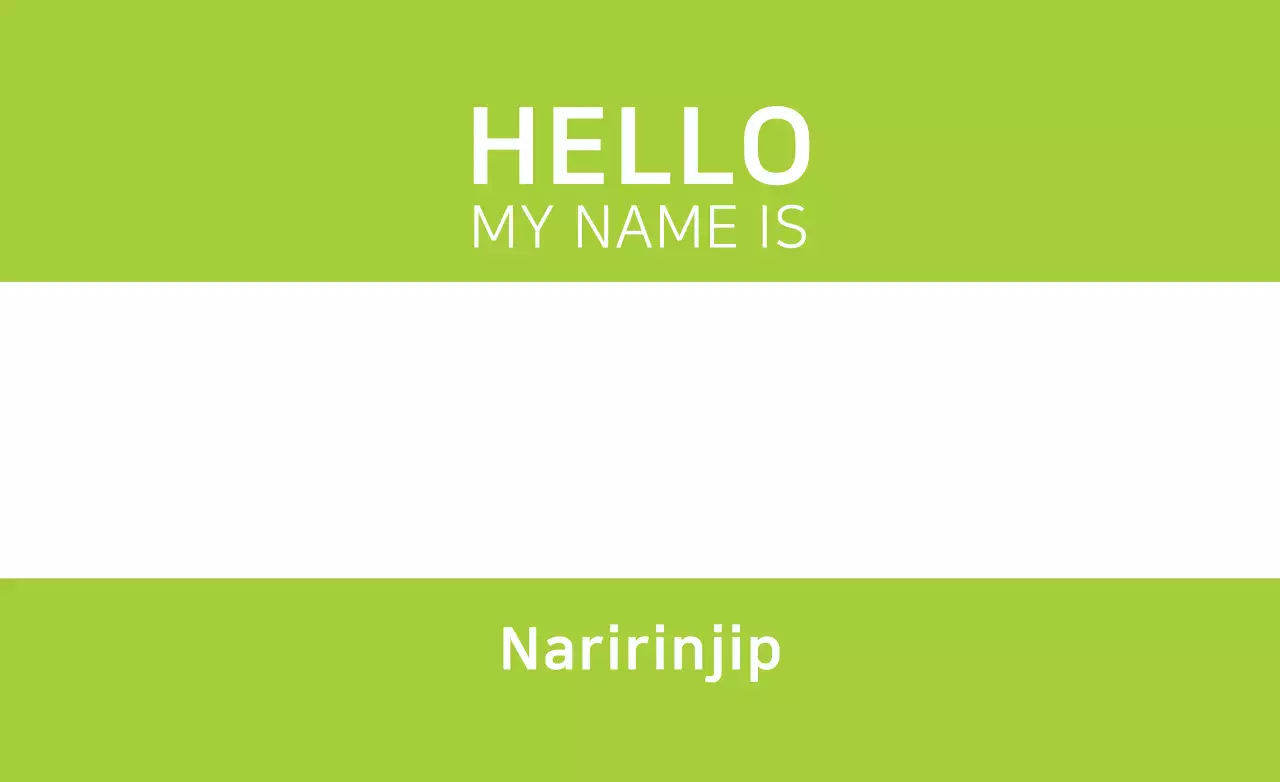 Etiqueta de nome simples verde adesivo banner