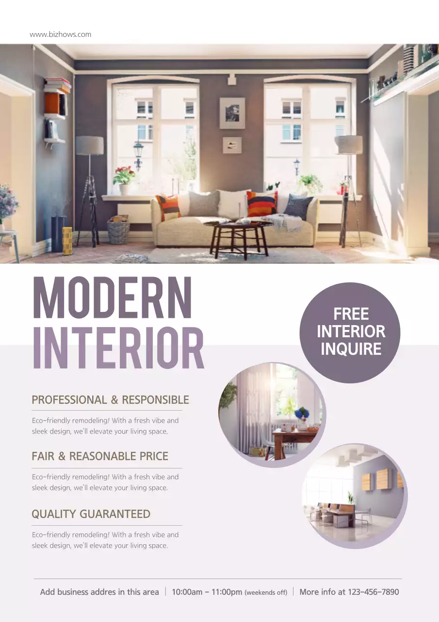 Beige Modern Interior Promotion Poster