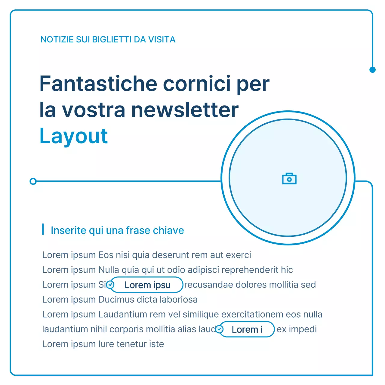 Una guida alle newsletter aziendali in geometria bianca e blu