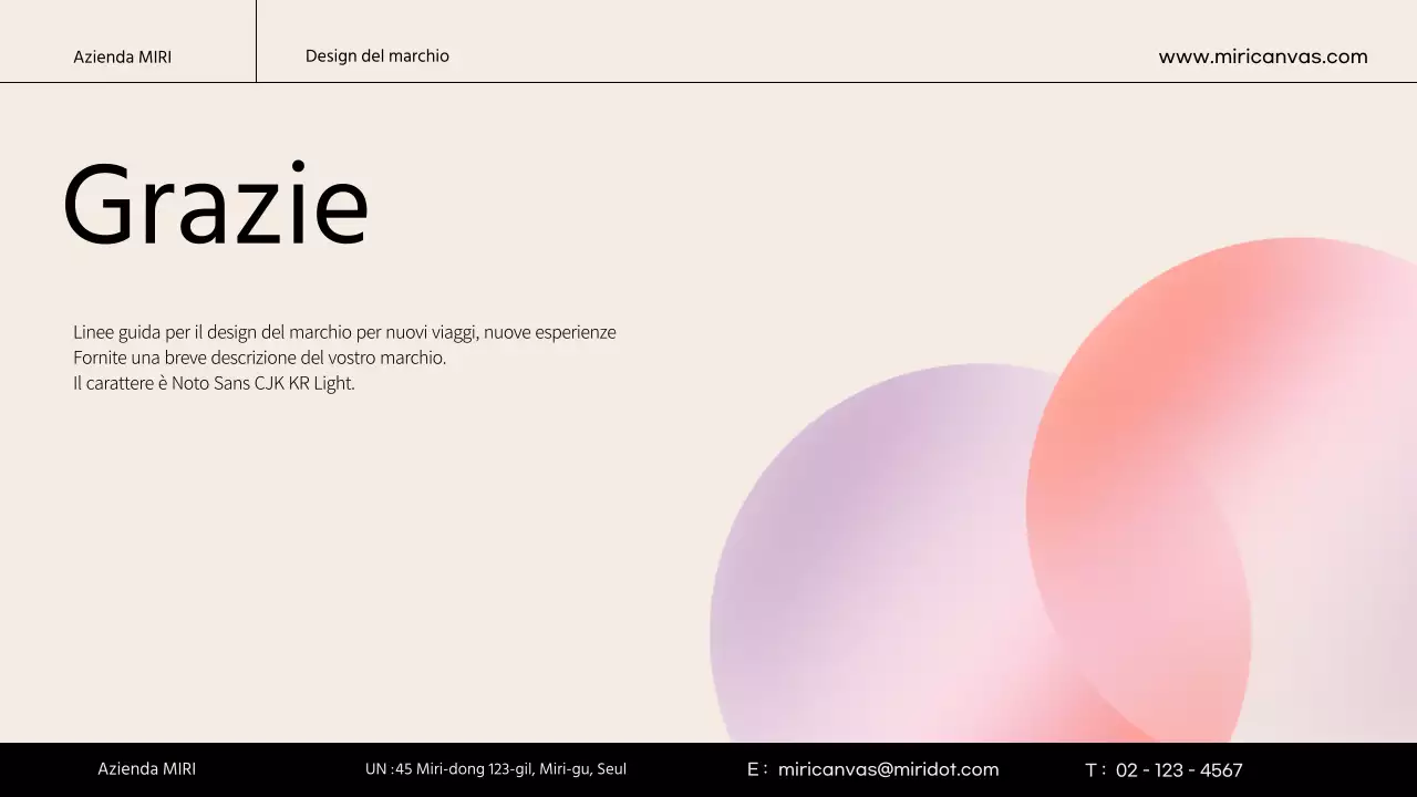 Una linea guida del marchio semplice con colori avorio e arancione