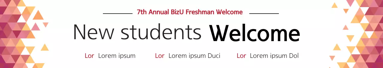 Banner de boas-vindas geométrico vermelho