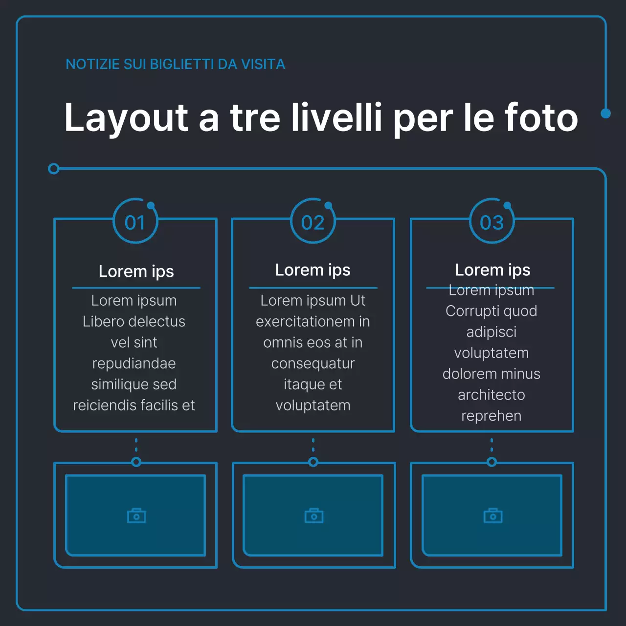 Forme geometriche semplici in nero e blu per il business