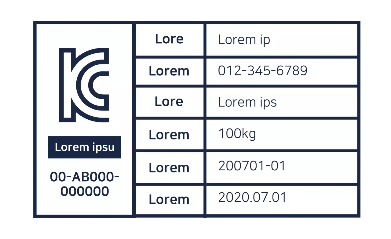 Navy blue logo certification line clean label