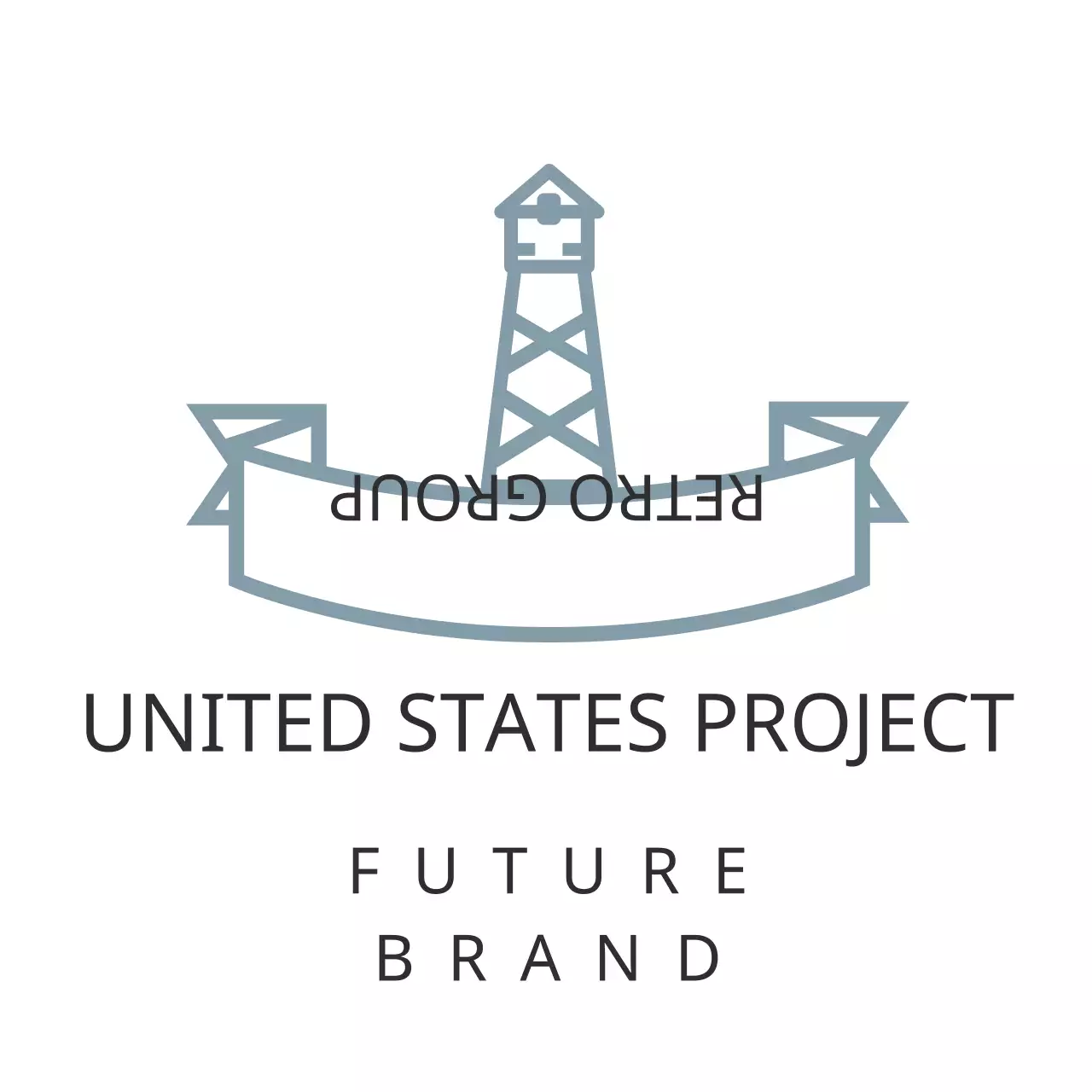 Grey Retro Brand Announcement Logo