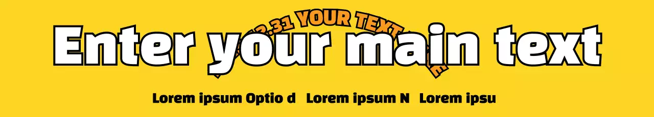 Banner de anúncio de texto em negrito amarelo