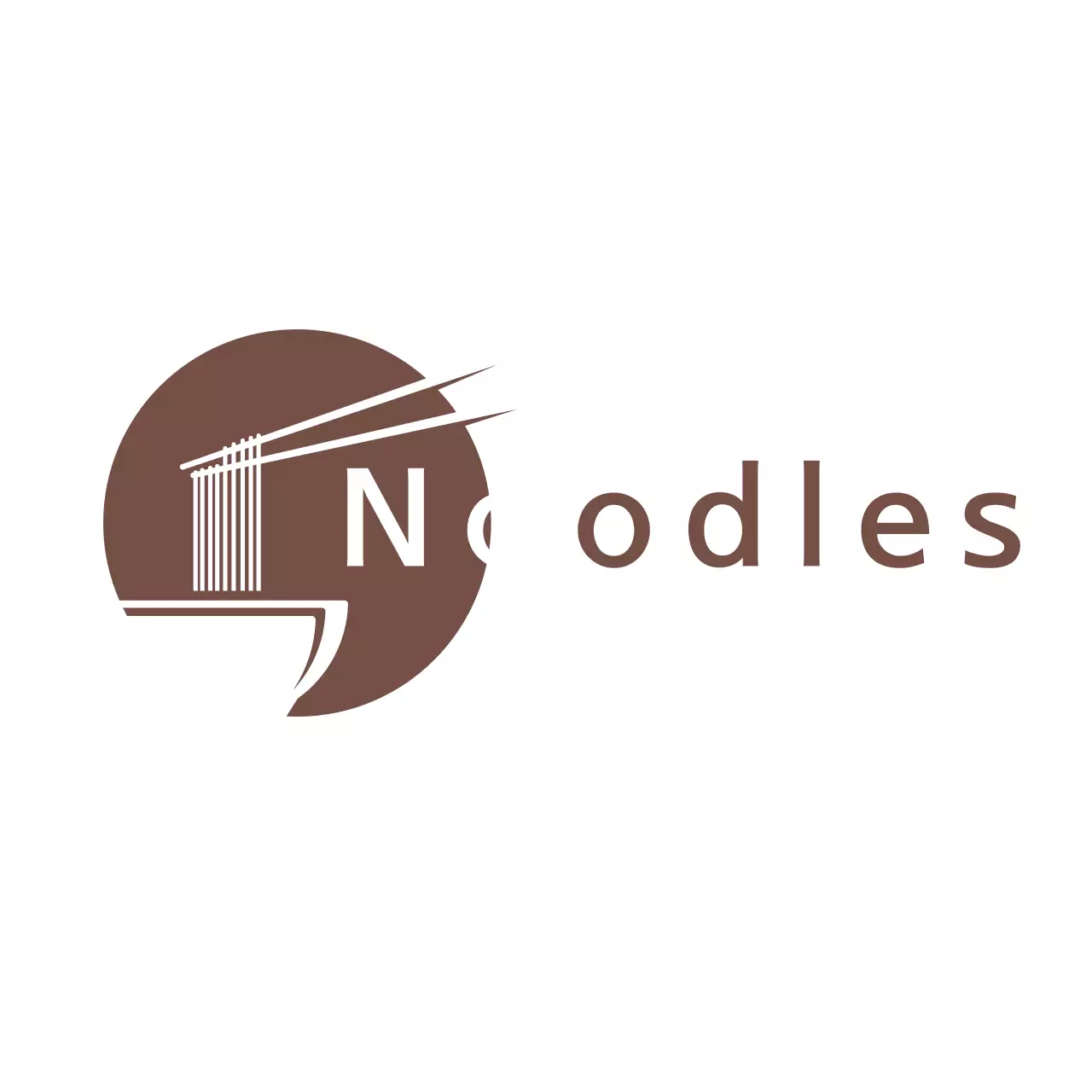 Brown Minimalist Noodles Logo
