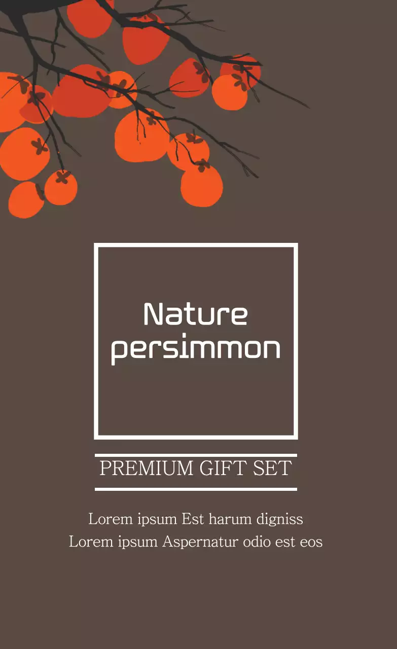 Nhãn bao bì bộ quà tặng hồng khô minh họa màu cam nâu