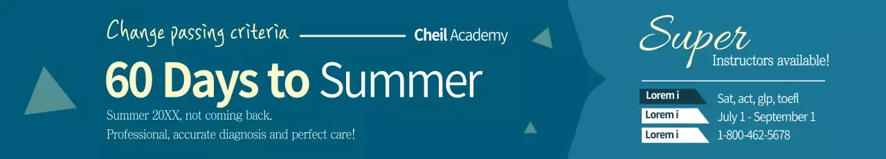 Faixa promocional de verão moderna azul-petróleo