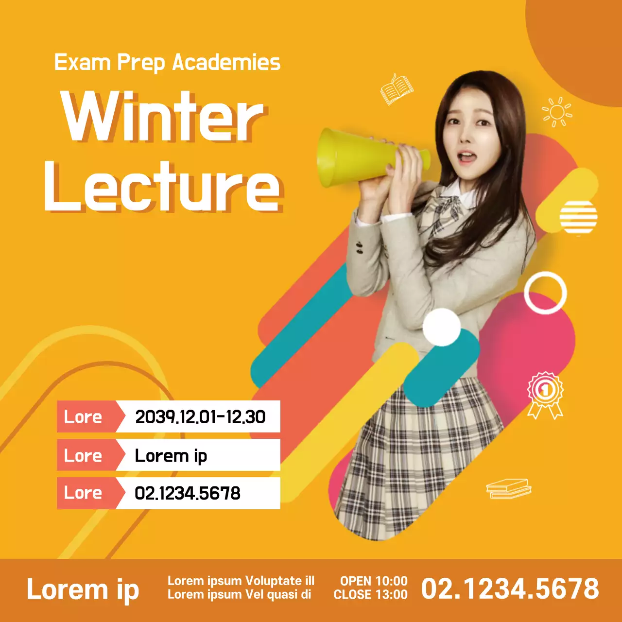 Orange Trendy Lecture Announcement Banner