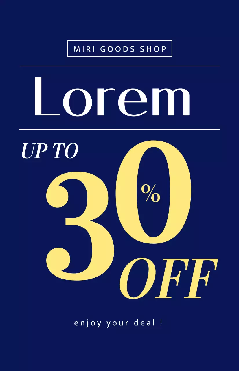 Bandeira de janela de saldos de verão com letra amarela num fundo azul-marinho