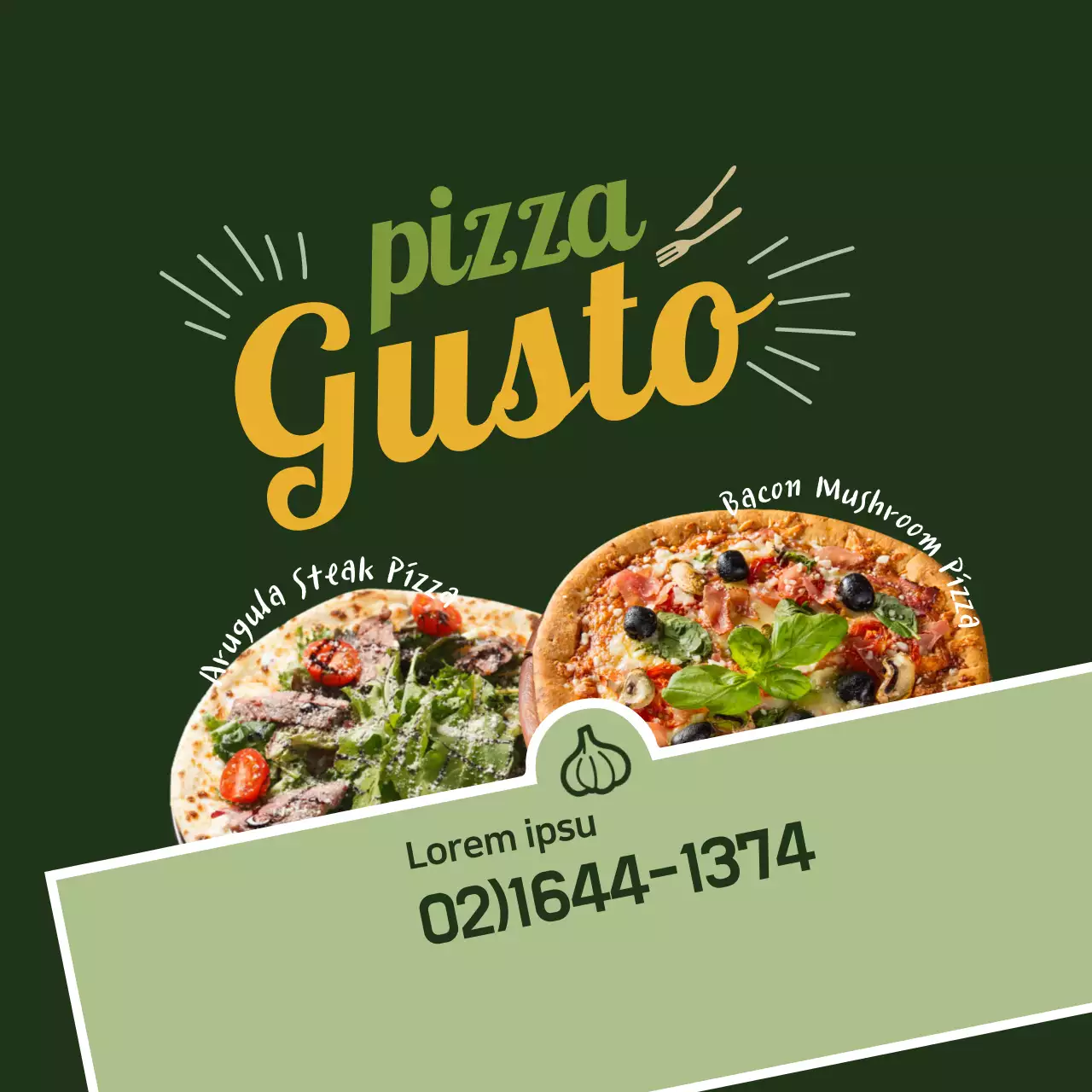 Green Simple Pizza Promotion Banner