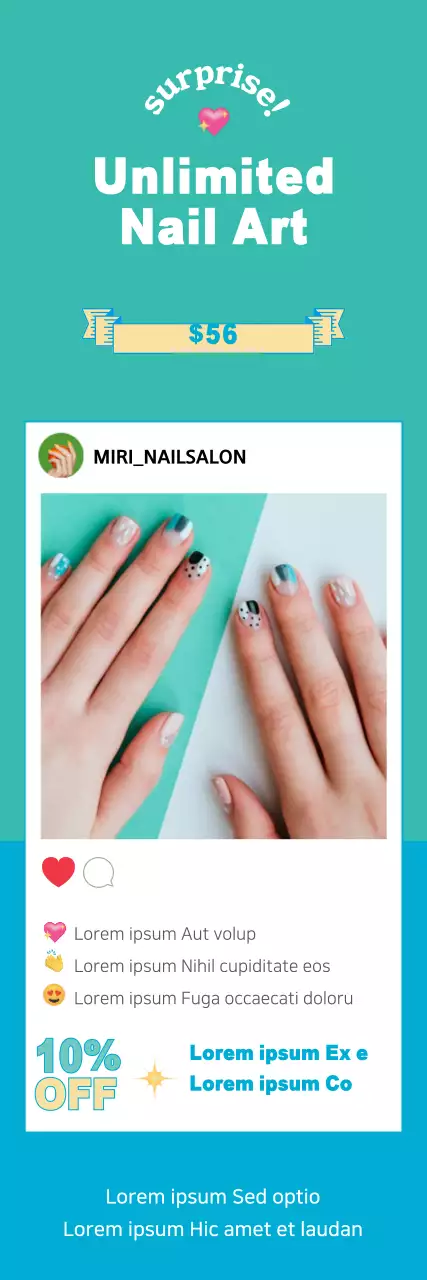 Faixa promocional de Nail Art da moda azul-petróleo