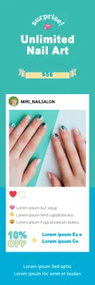 Faixa promocional de Nail Art da moda azul-petróleo