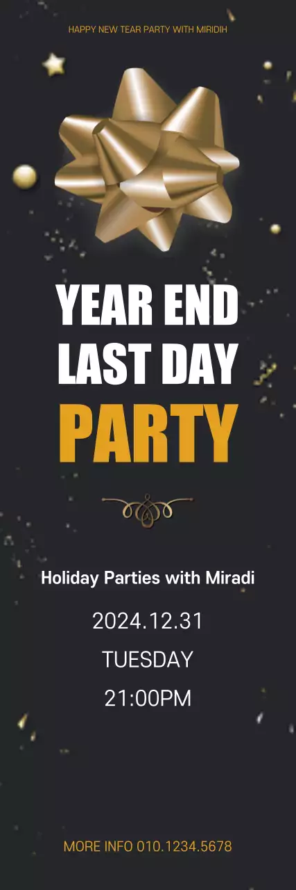 Banner de promoção de festa elegante preto