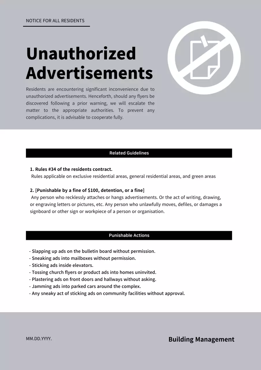 Grey Professional Advertisement Notice