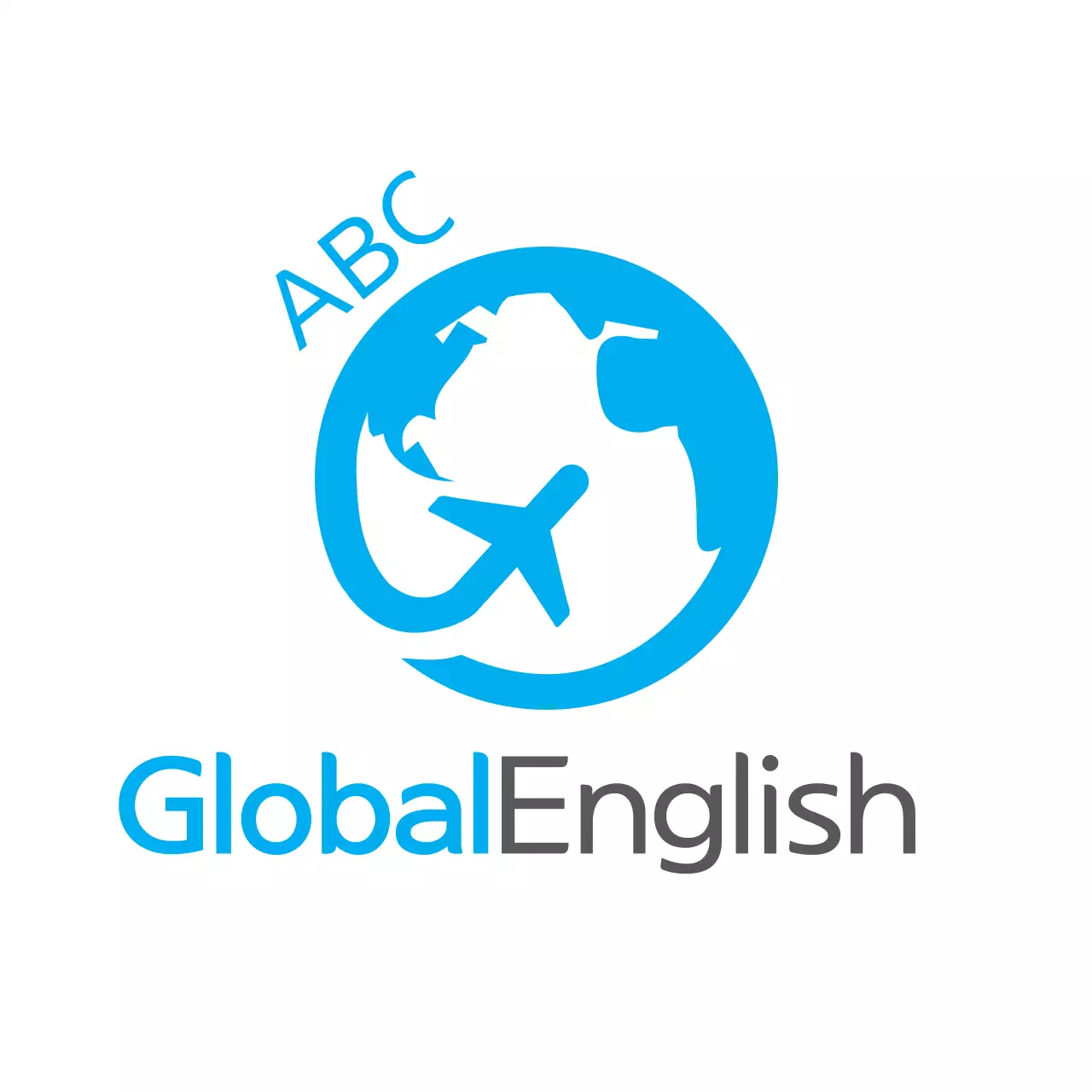 Logotipo empresarial de linguagem moderna azul