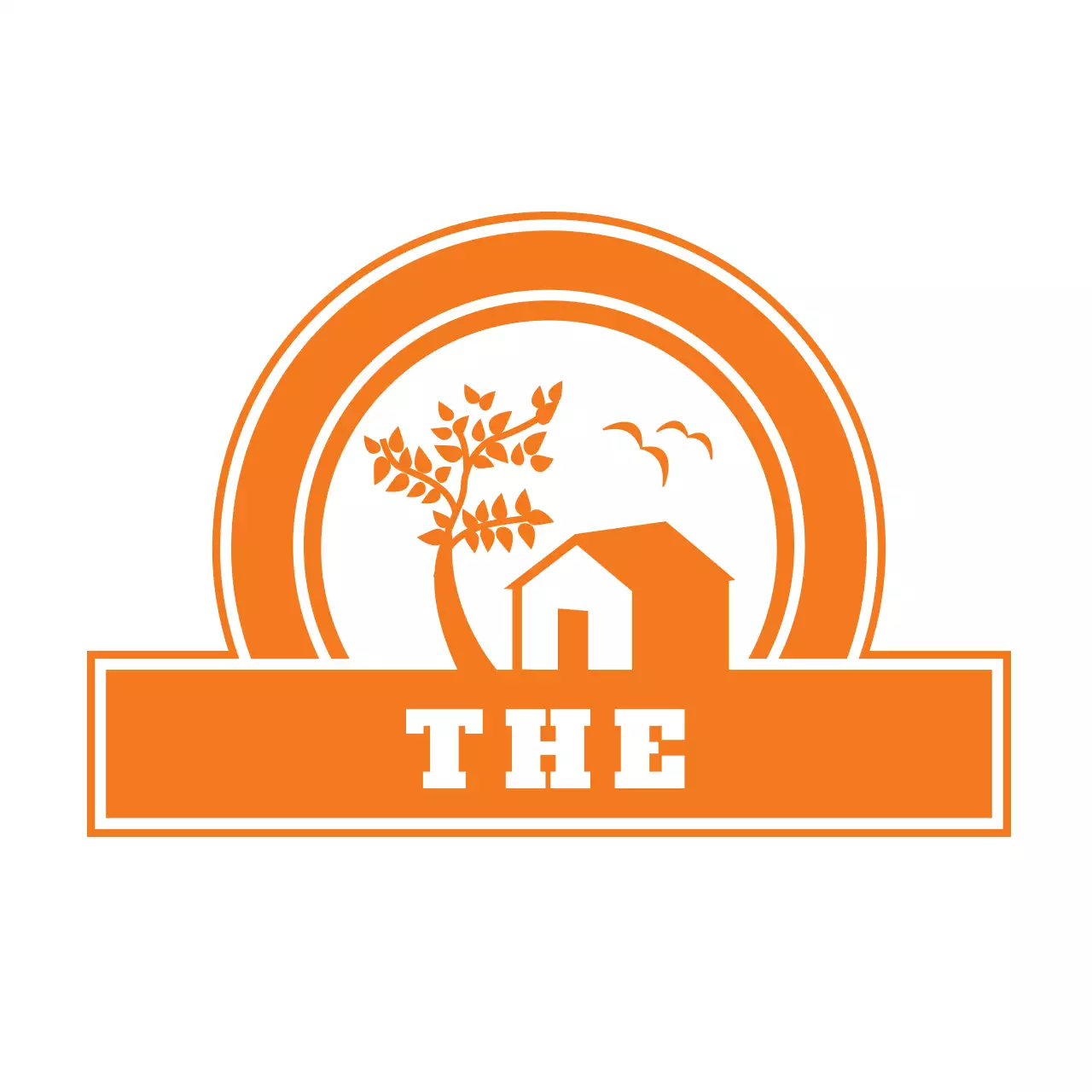 Orange Simple House Logo