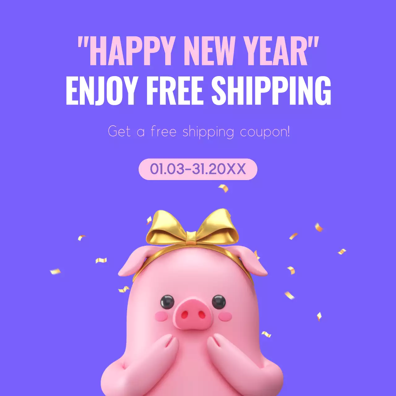 Purple Cute Shipping Promotion Instagram Post