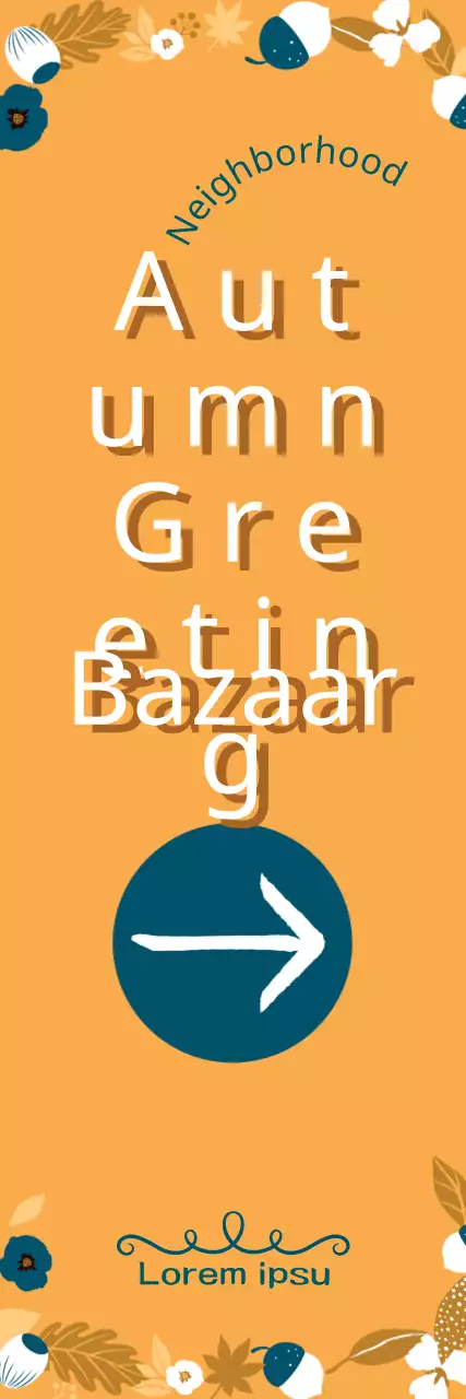 Banner de convite de bazar floral laranja