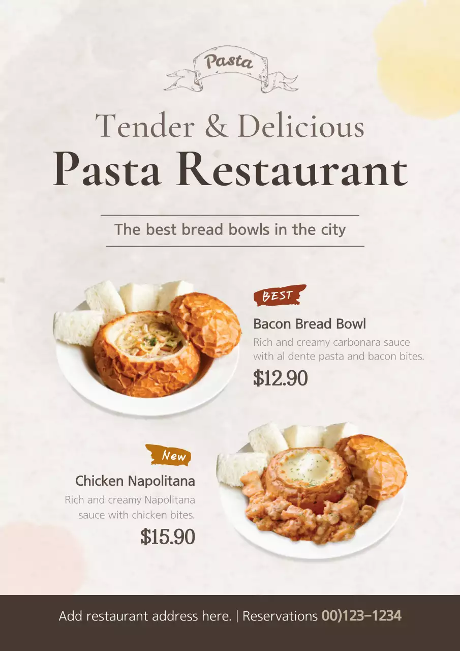 Beige Traditional Pasta Promotion Poster