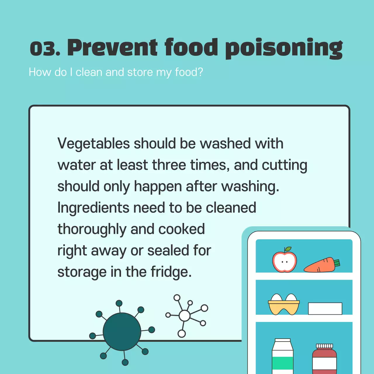 Blue Minimal Food Poisoning Guide Instagram Carousel