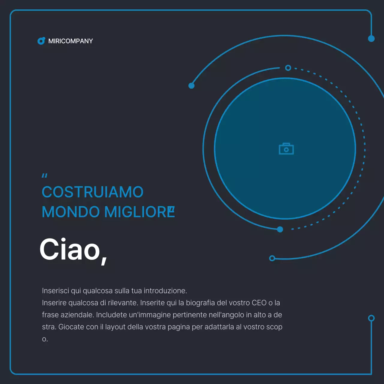 Forme geometriche semplici in nero e blu per il business