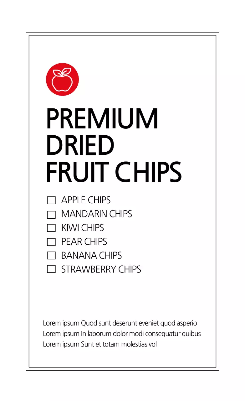 Nhãn dán nhãn chip trái cây đơn giản màu trắng