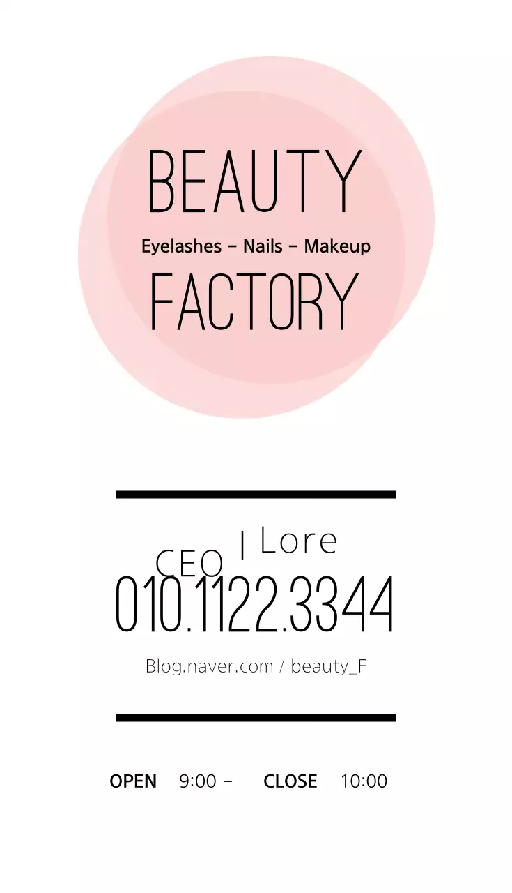 Cartão de visita de promoção de beleza moderna rosa