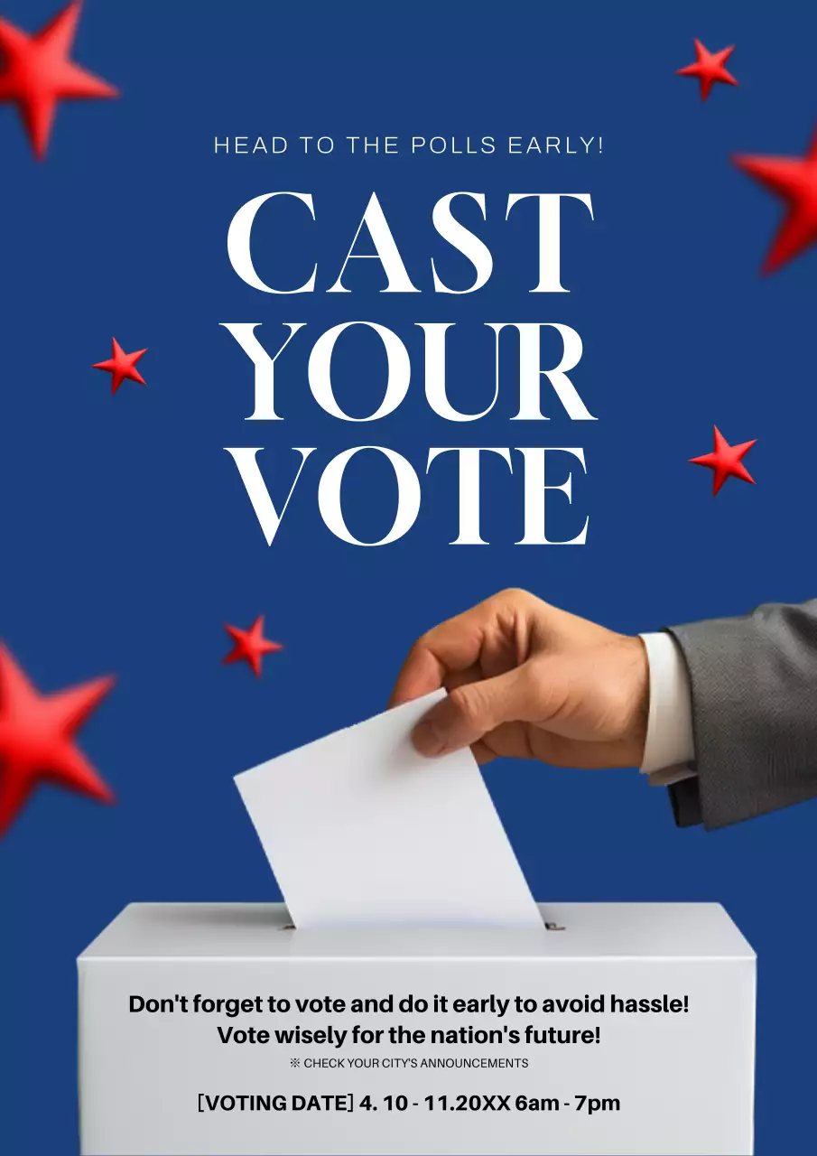 Blue Classic Voting Announcement Poster