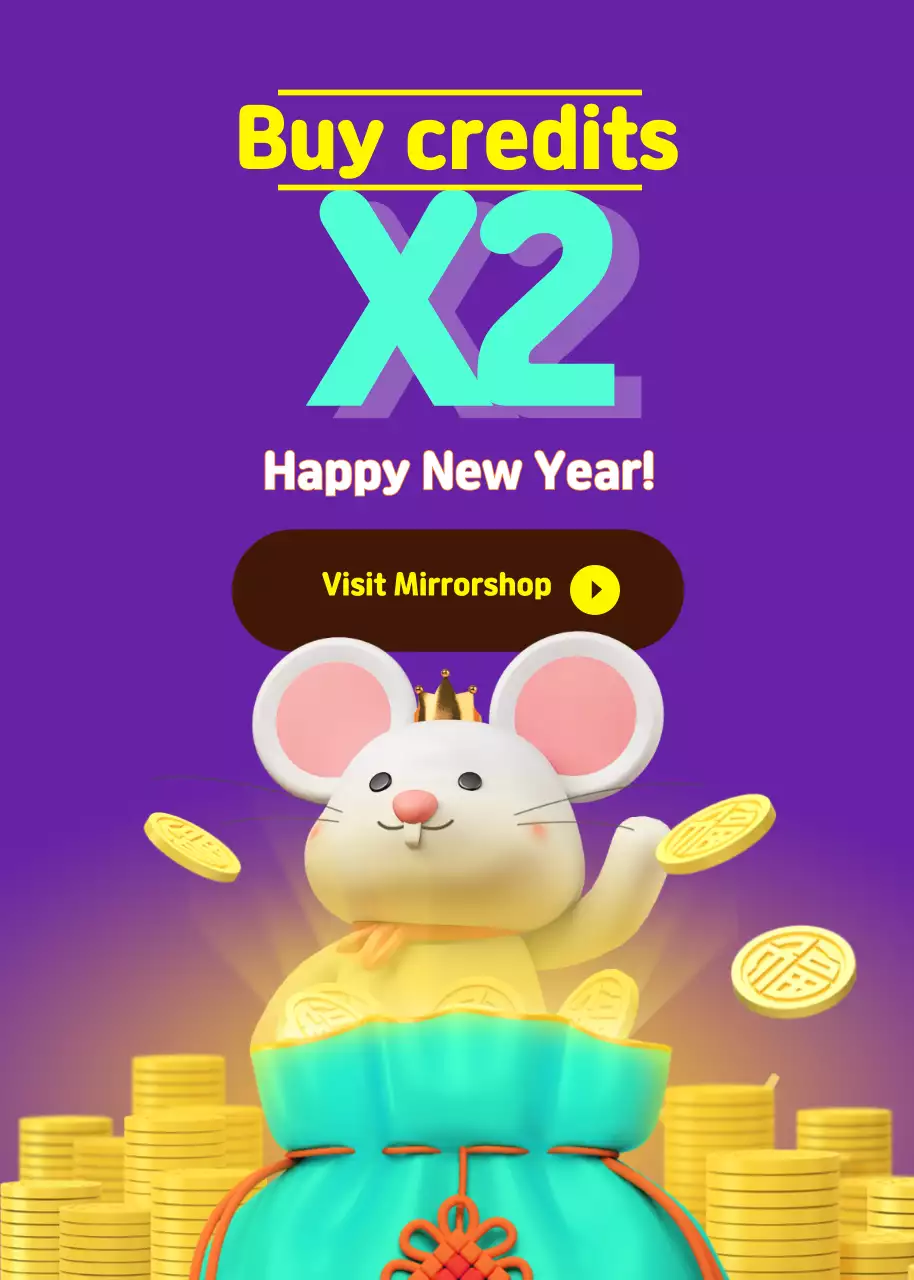 Purple Trendy New Year Promotion Poster