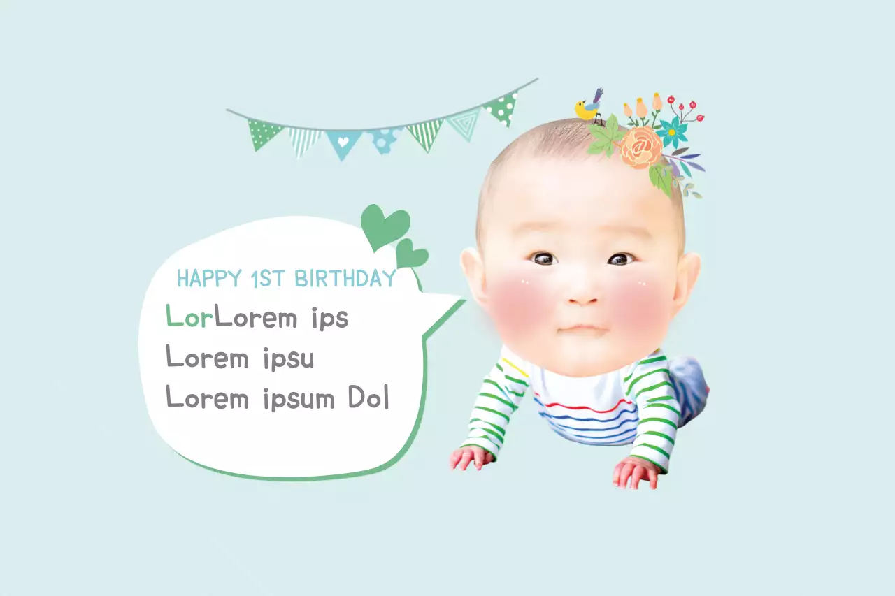 Mint Cute Birthday Invitation Banner