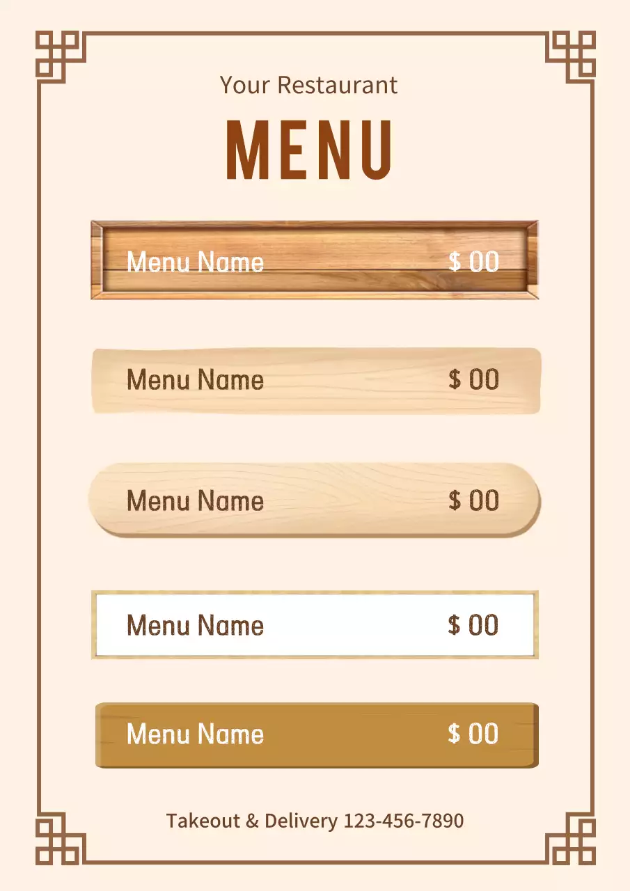 Beige Traditional Restaurant Menu Poster