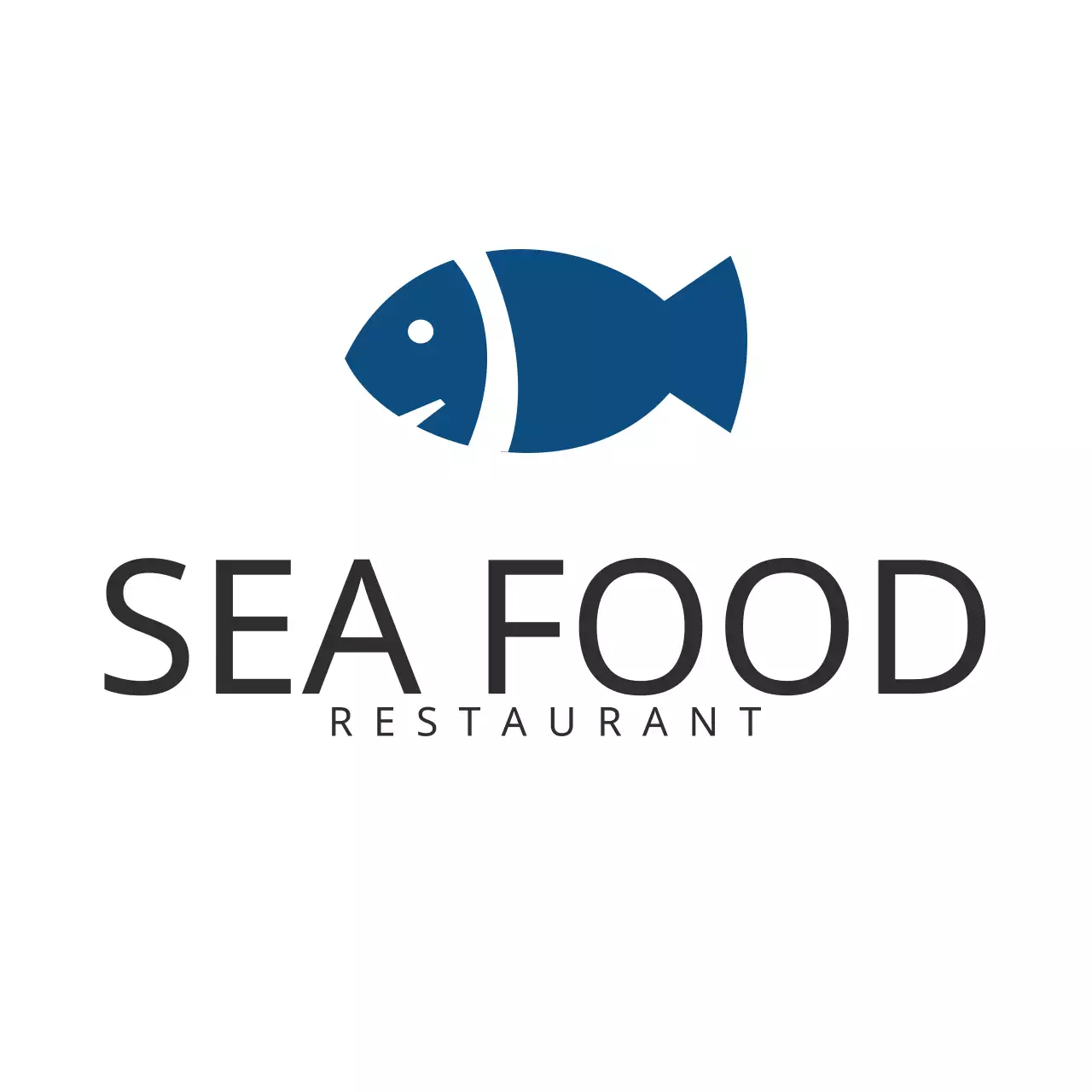 Blue Minimal Restaurant Logo