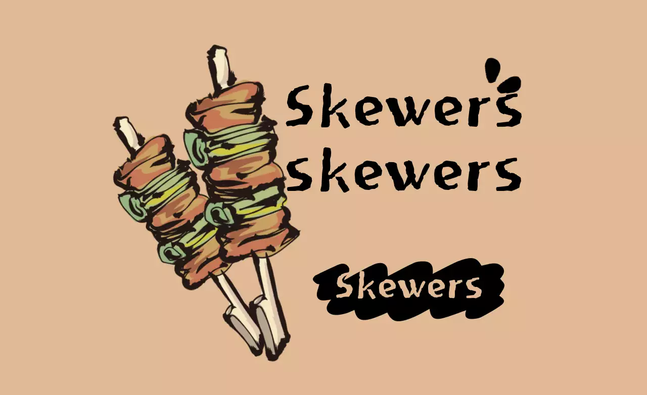 Banner de menu de espetos retrô bege