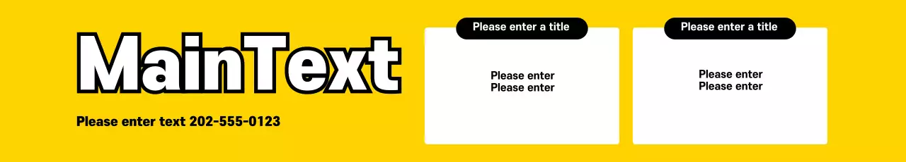 Banner de layout de texto em negrito amarelo