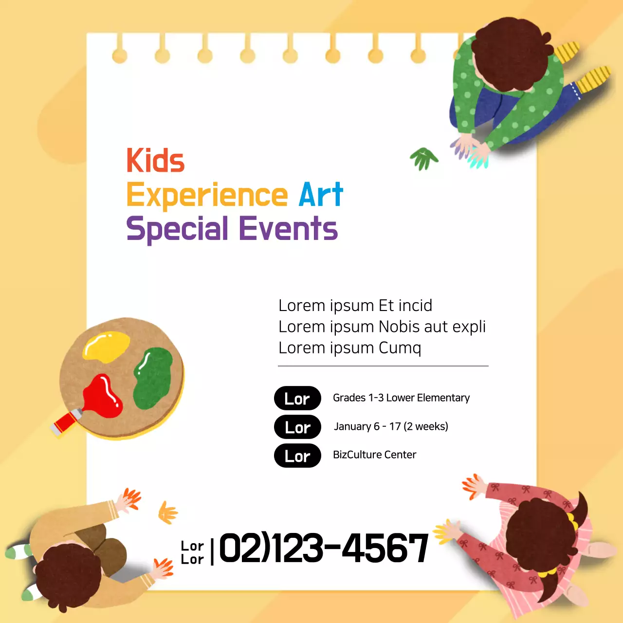 Yellow Playful Kids Event Flyer Banner